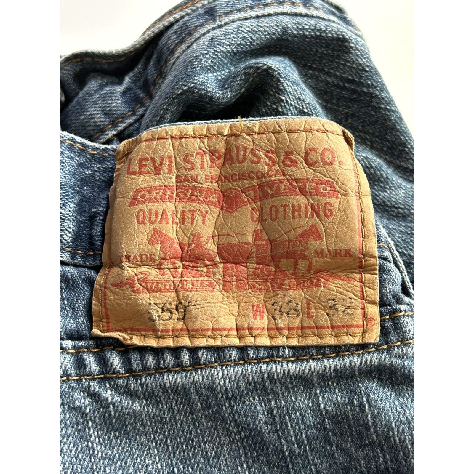 Levi's Levi's 559 Jeans Mens Relaxed Straight Fit Medium Wash 38x32 Regular Denim Blue Pocket Zipper Button Logo 500 Series Men Jeans Size US 38 / EU 54 - 5 Thumbnail