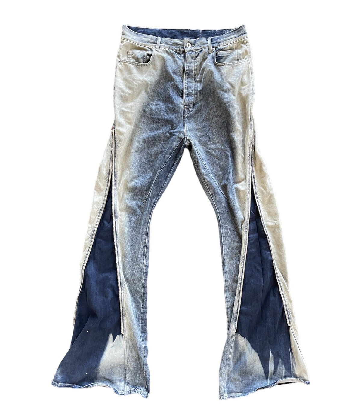 image of Rick Owens Mineral Pearl Degrade Bolan Banana Pants in Denim, Men's (Size 33)