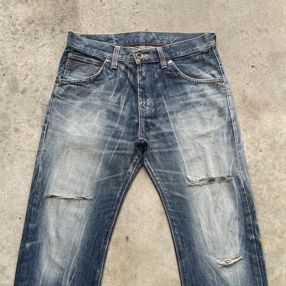 Edwin W34x31.5 Vintage Edwin Distressed Denim Faded Jeans Pants Size US 34 / EU 50 - 4 Thumbnail