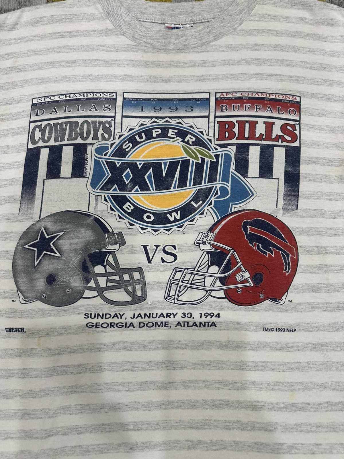 Vintage 1993 Super Bowl Dallas Cowboys vs Buffalo Bills T-Shirt (L) Size US L / EU 52-54 / 3 - 3 Thumbnail