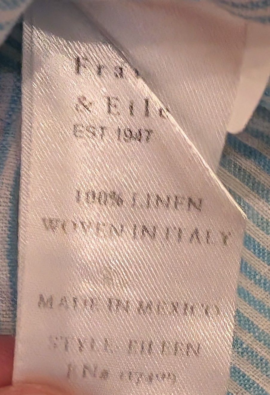 Frank & Eileen Frank & Eileen Eileen 100% Linen Shirt Blue Mini Stripes Size M / US 6-8 / IT 42-44 - 4 Thumbnail