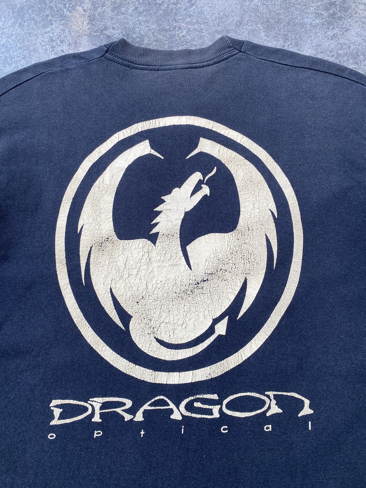 Vintage Vintage 90s Dragon Skateboards Center Thrashed Tees Size US M / EU 48-50 / 2 - 5 Thumbnail