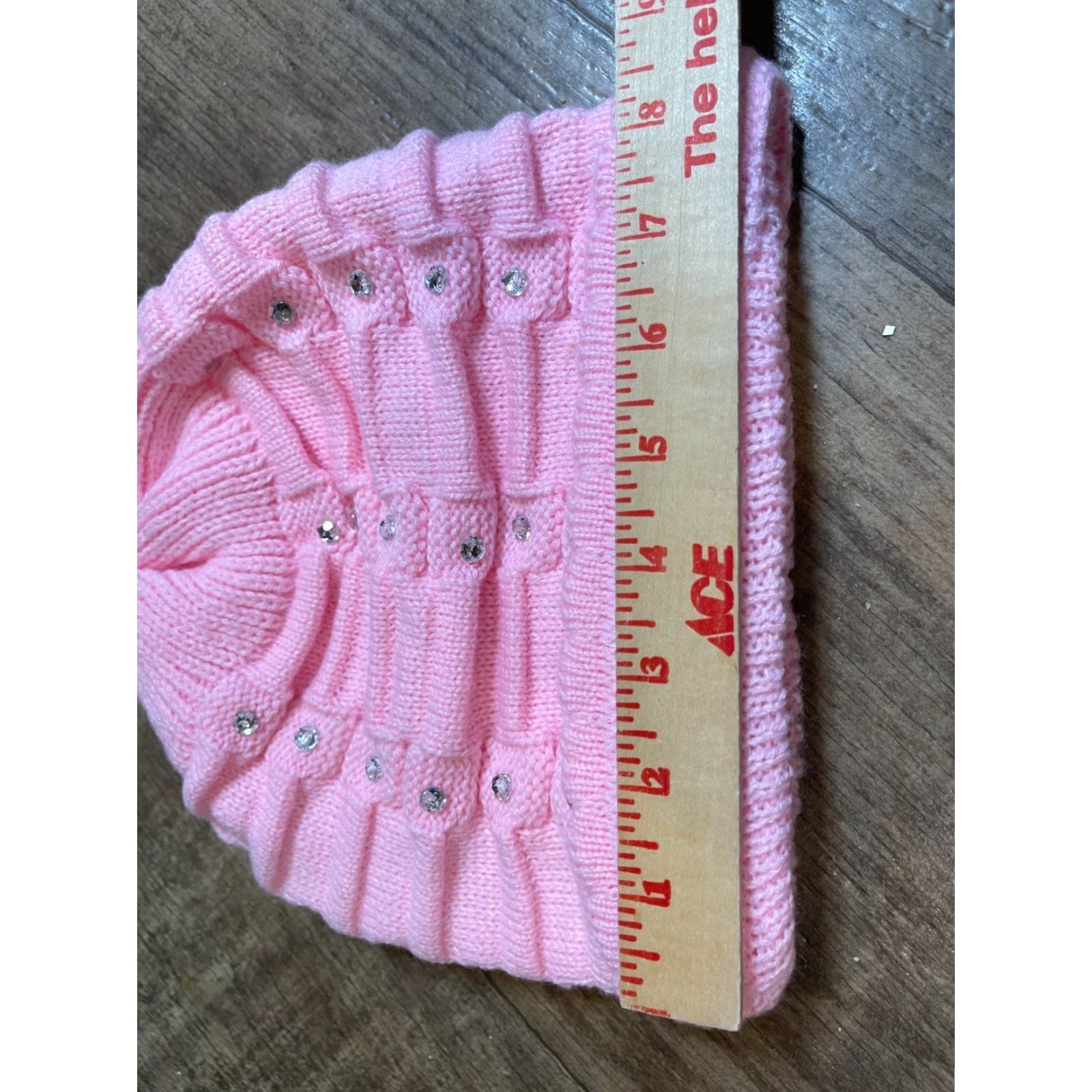 Pinko Milani Beanie Hat Pink Womens Embellished Rhinestones Size ONE SIZE - 3 Thumbnail