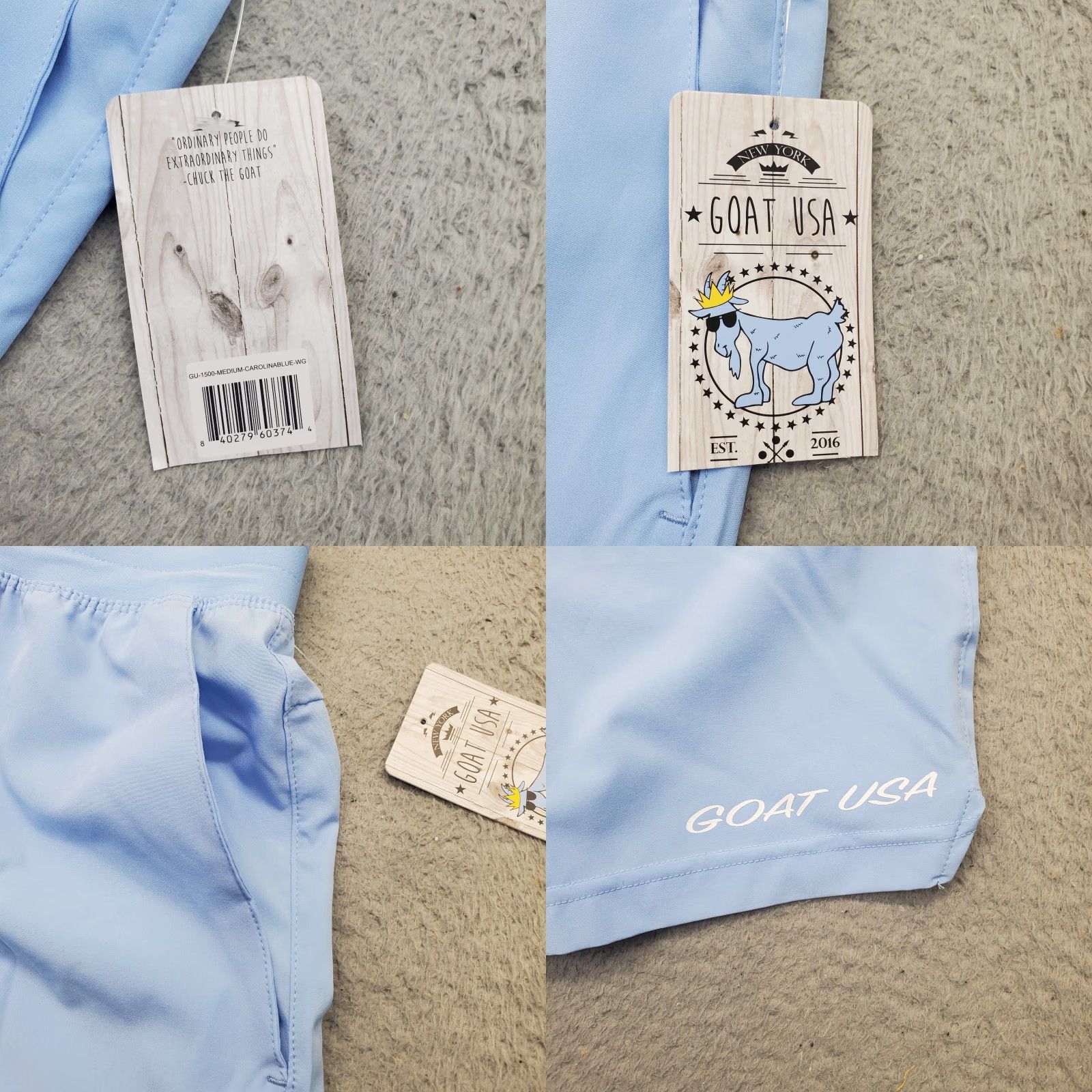 Vintage GOAT USA Shorts Womens M Blue Stretch Athletic Running Side Slit High Waist Size 32" / US 10 / IT 46 - 8 Thumbnail