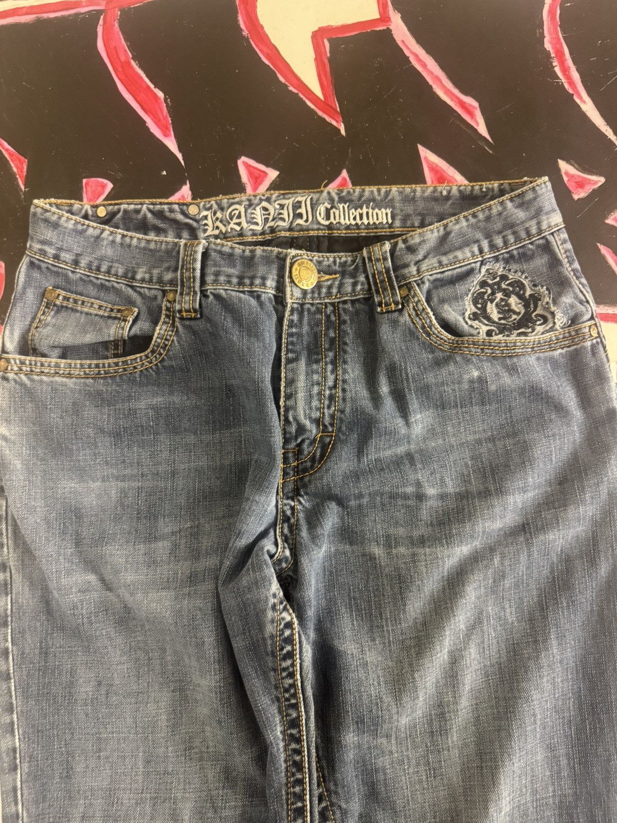 Japanese Brand Kanji Collection Denim Jeans Size US 38 / EU 54 - 2 Thumbnail
