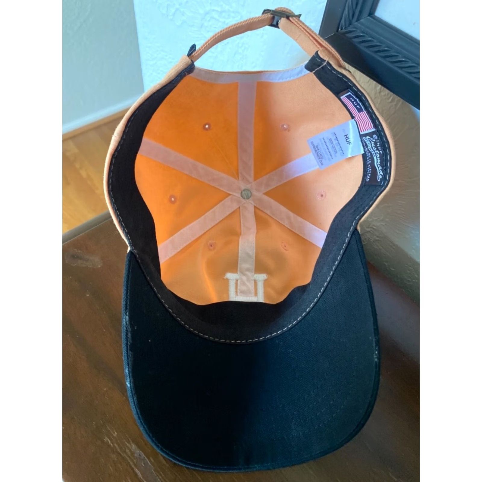 Huf VINTAGE Huf Hat Customade Adjustable Classic Orange H Logo Strapback Cap Size ONE SIZE - 4 Thumbnail