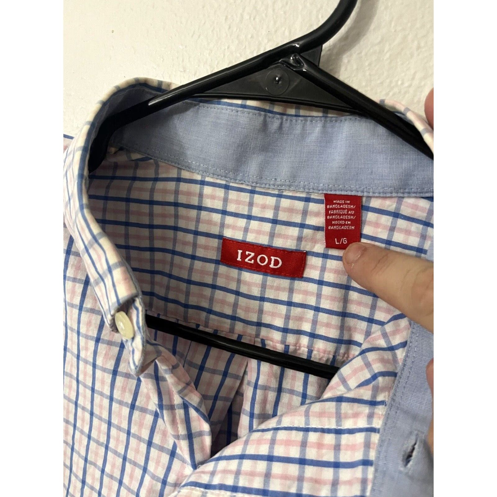 Izod IZOD Shirt Mens Large Blue & Pink Plaid Long Sleeve Button Up Chest Pocket Collared Casual Button-Up Pocketed (L) Multicolor Size US L / EU 52-54 / 3 - 2 Thumbnail
