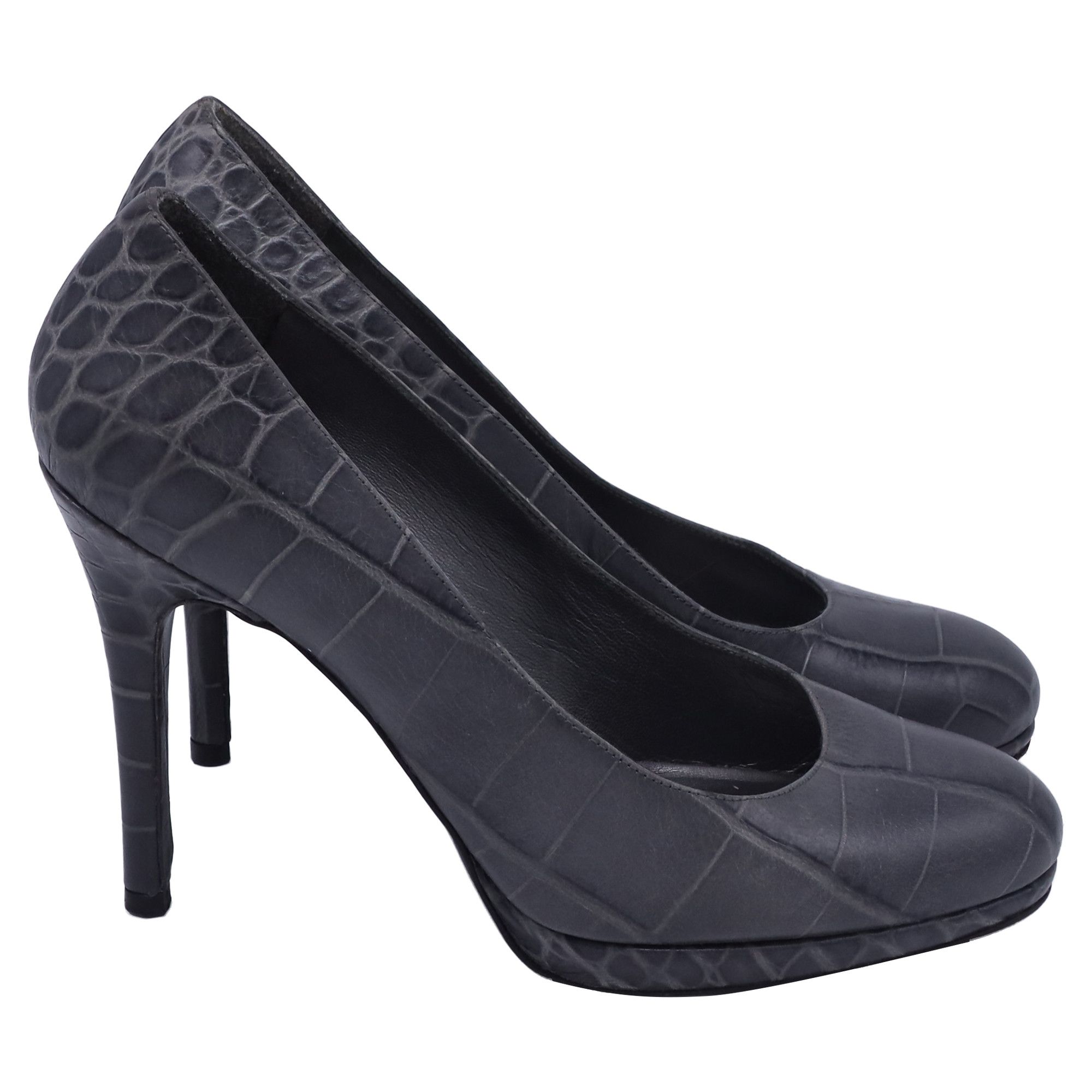 Stuart Weitzman Stuart Weitzman Embossed Pumps in Grey Leather Size US 9 / IT 39 - 1 Thumbnail