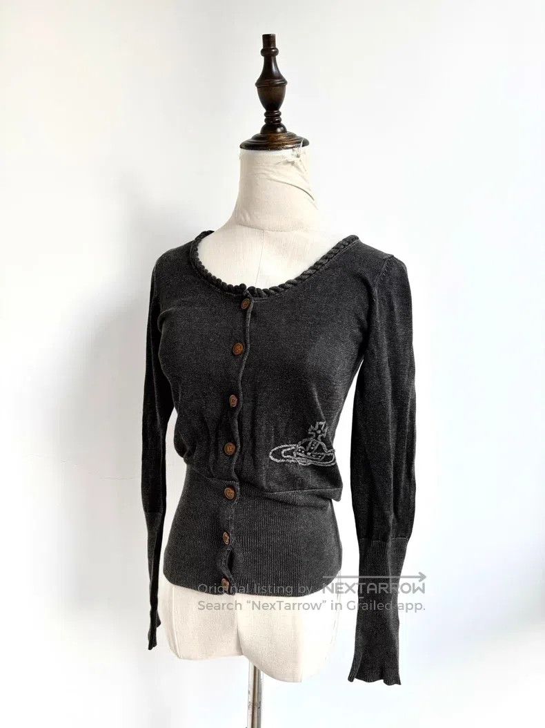 Vivienne Westwood Vivienne Westwood Used Grey Black Saturn Knit Sweater Size M / US 6-8 / IT 42-44 - 2 Thumbnail