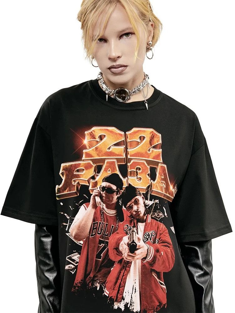 Other Aesthetic Oversized 22 Hip Hop T-Shirt Size US L / EU 52-54 / 3 - 3 Thumbnail