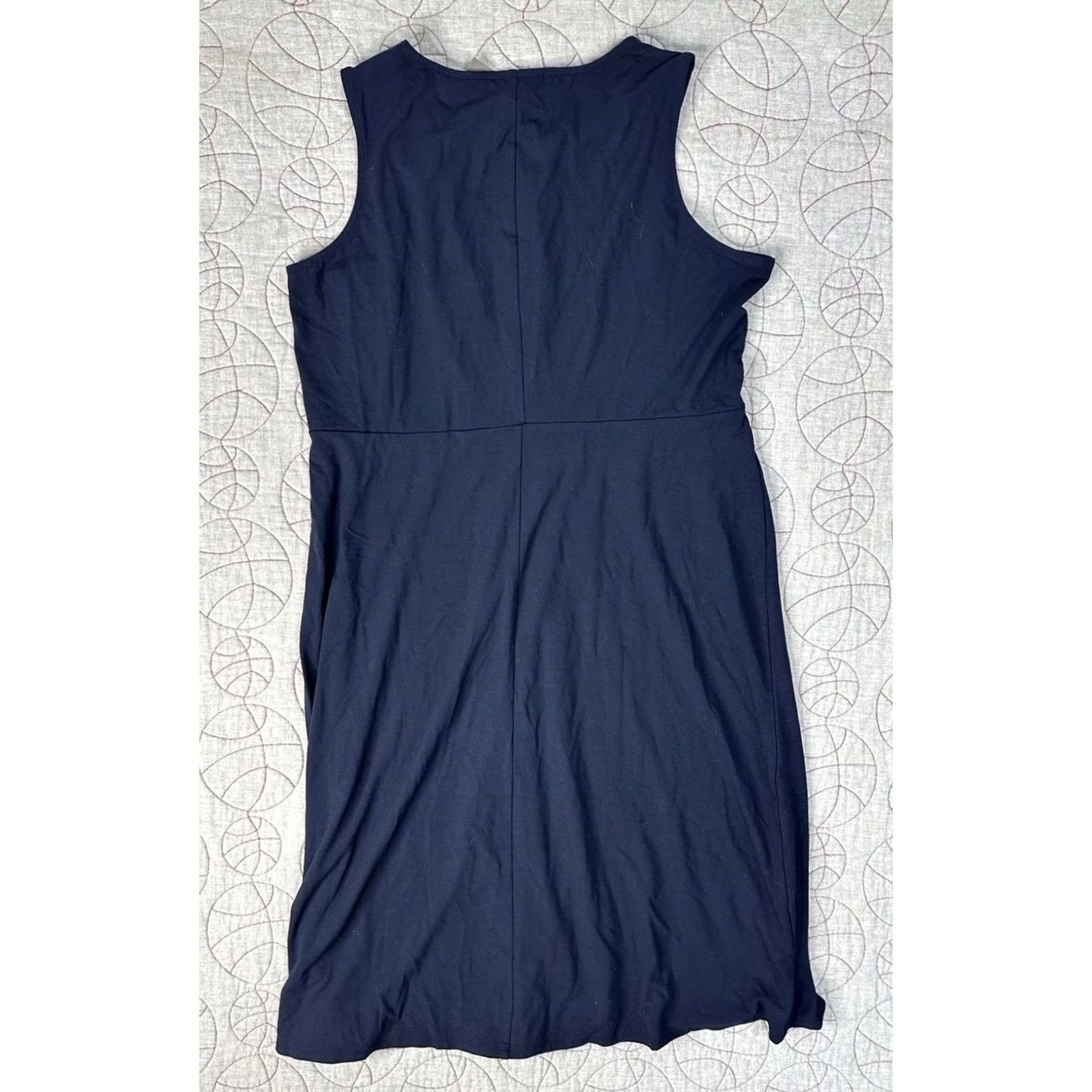 J. Jill J.Jill Wearever Sleeveless Midi Dress Navy Blue Knit Travel PM Petite NWT Womens Shift Midi Dress Size M / US 6-8 / IT 42-44 - 3 Thumbnail