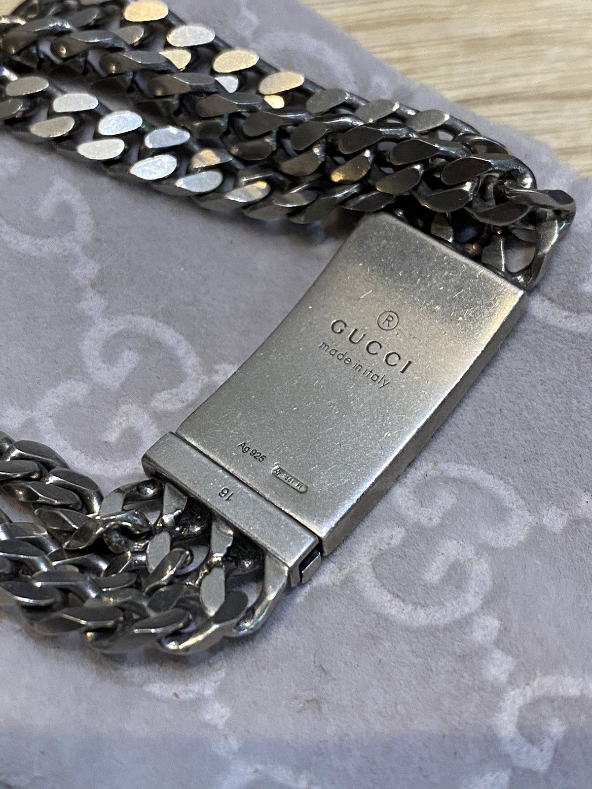 Gucci Authentic GUCCI Diamantissima Bracelet Silver 925 Kihei Size ONE SIZE - 4 Thumbnail