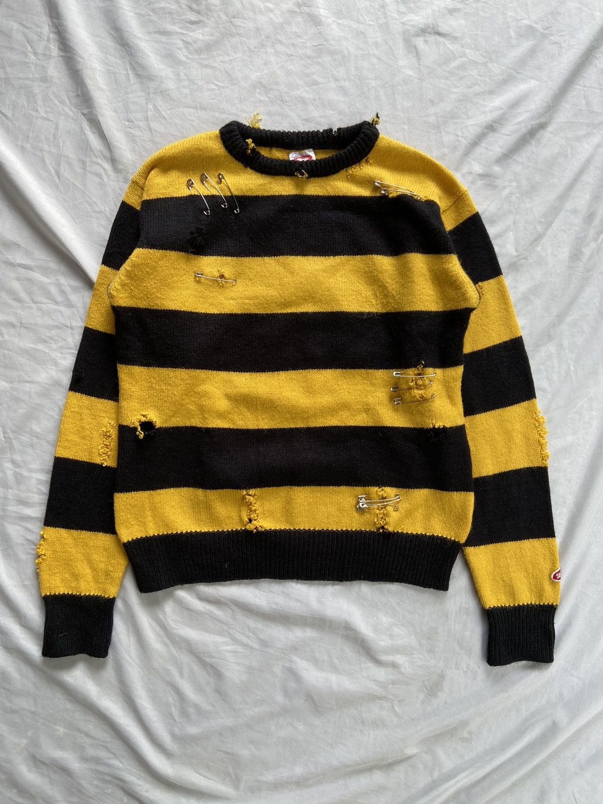 Japanese Brand PUNK STRIPED JAPAN STYLE KNIT LONG SLEEVE Size US M / EU 48-50 / 2 - 1 Thumbnail