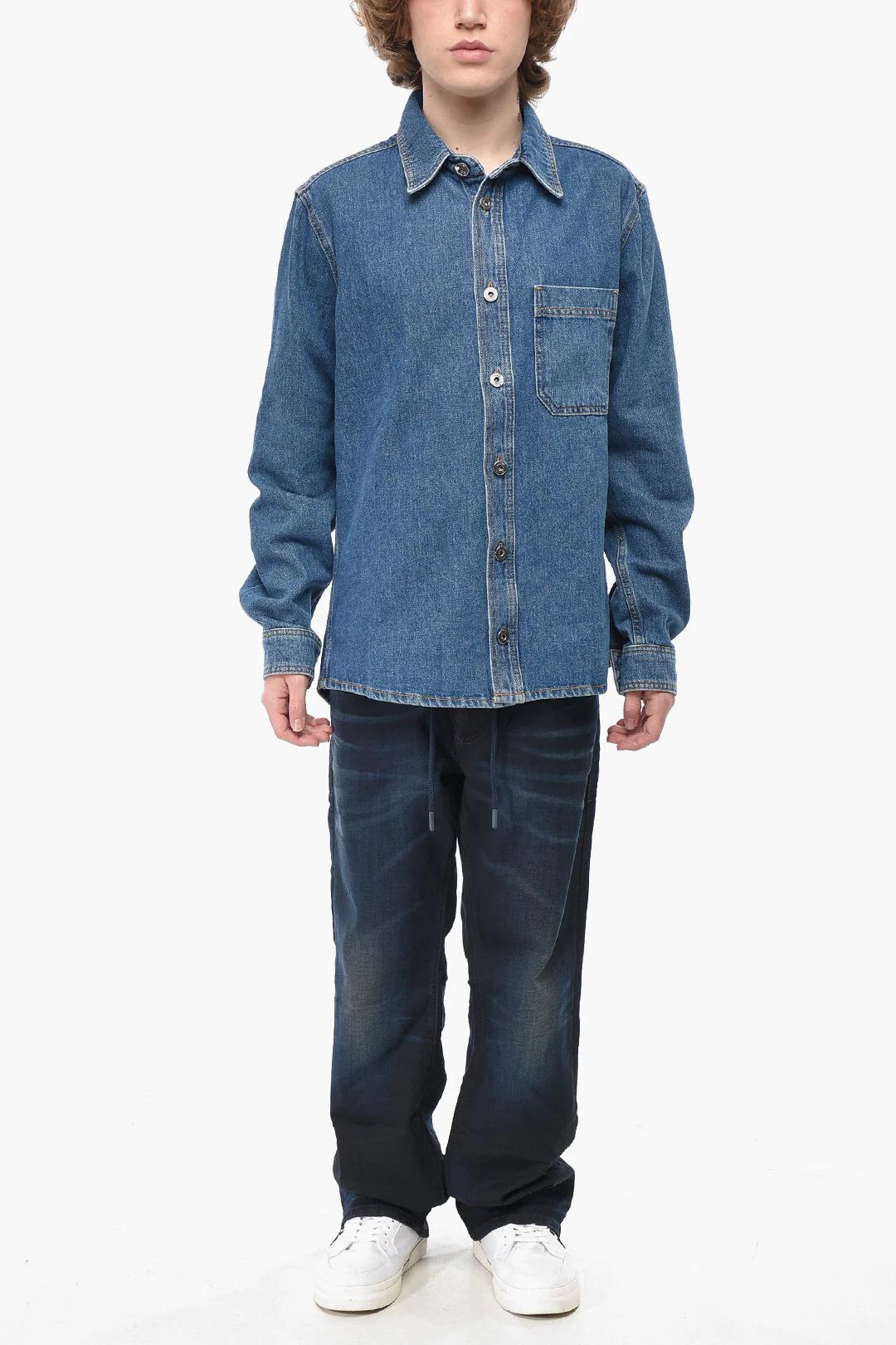 Off-White og1mm0526 Dark-Wash Denim Shirt in Blue Size US XS / EU 42 / 0 - 4 Thumbnail