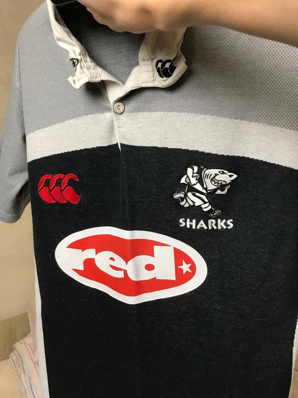 Canterbury of New Zealand 🔥 Natan Sharks 2003 Rugby Union Jersey Polo Shirt Canterbury Size US L / EU 52-54 / 3 - 7 Thumbnail