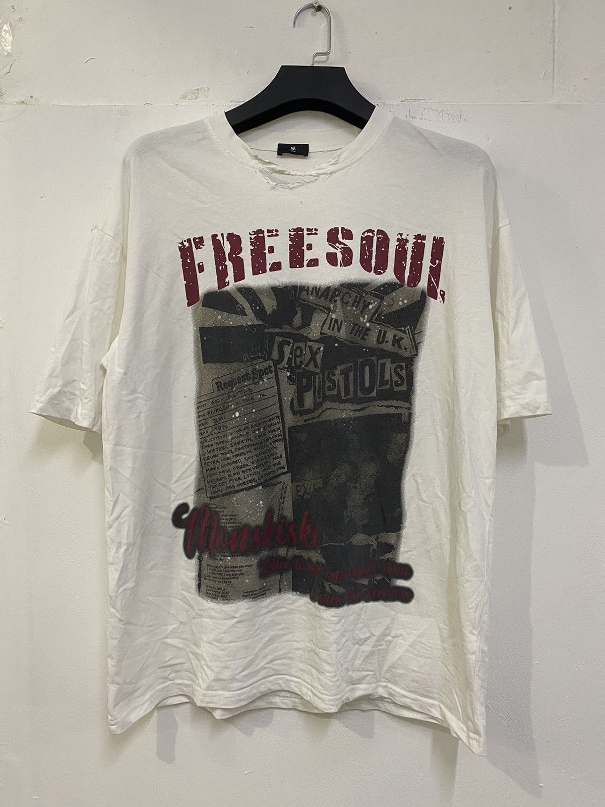 Band Tees 💥 DISTREES DESTROYED FREE SOUL SEX PISTOL PUNK STYLE Size US M / EU 48-50 / 2 - 1 Thumbnail