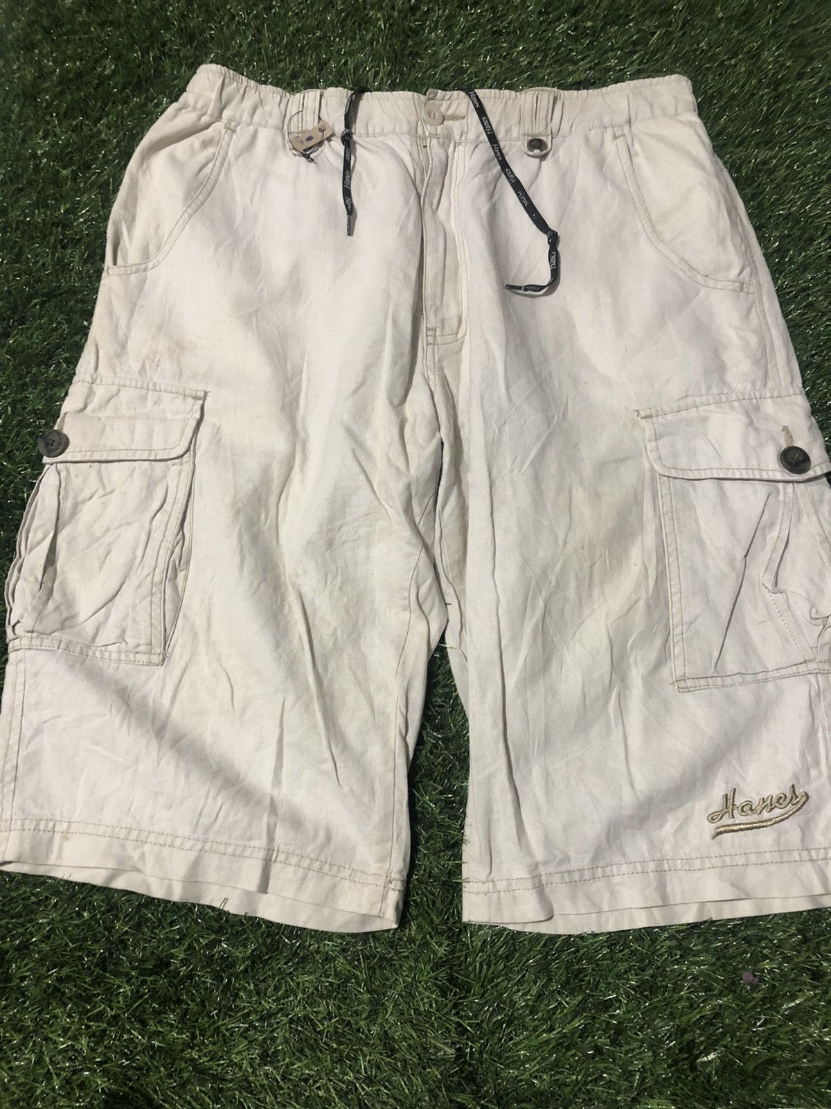 Hanes × Vintage VTG x HANES CARGO SHORT PANTS Size US 34 / EU 50 - 1 Thumbnail