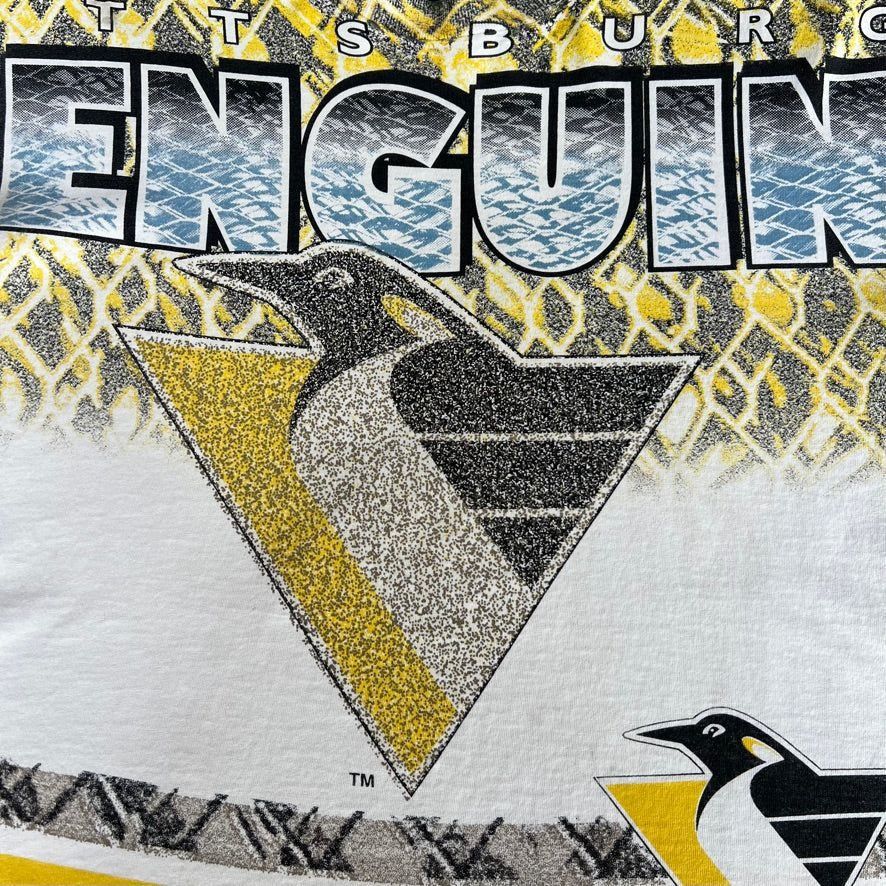 NHL × Vintage Vintage 90s Pittsburgh Penguins AOP All Over Print Tee Size US L / EU 52-54 / 3 - 5 Thumbnail