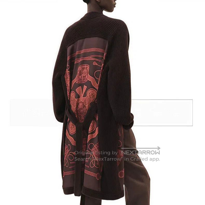 Hermes Hermes Caramel Color Block Printed Long Cardigan Size XS / US 0-2 / IT 36-38 - 8 Thumbnail