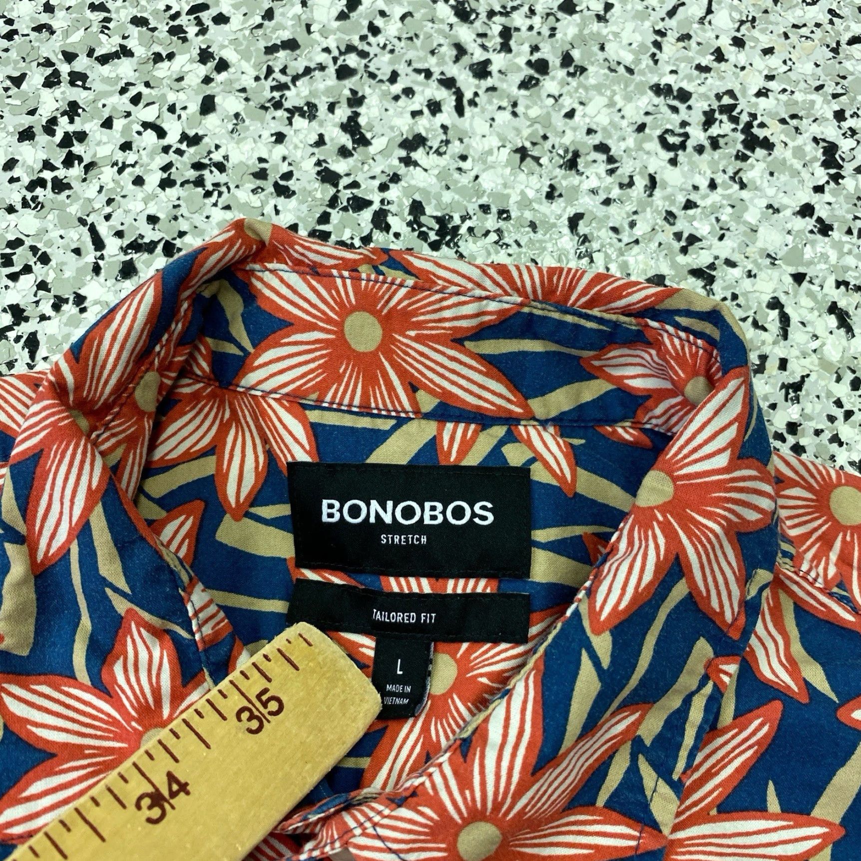 Bonobos BONOBOS Shirt Men’s L Tailored Fit Floral Short Sleeve Button Up Blue Size US L / EU 52-54 / 3 - 3 Thumbnail