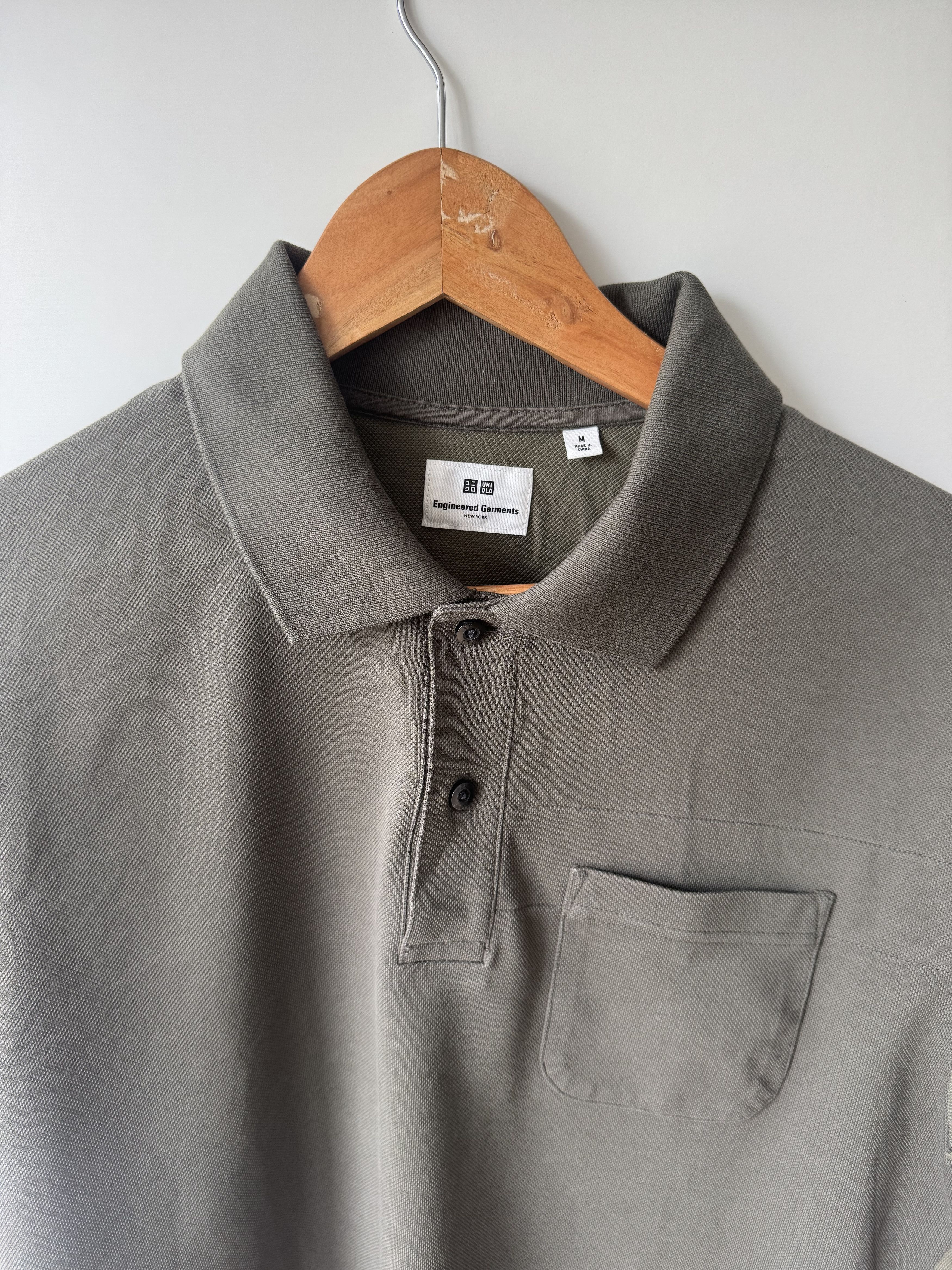 Engineered Garments × Uniqlo [M] Dry Pique Color Block Polo Shirt in Olive (SS19) Size US M / EU 48-50 / 2 - 3 Thumbnail