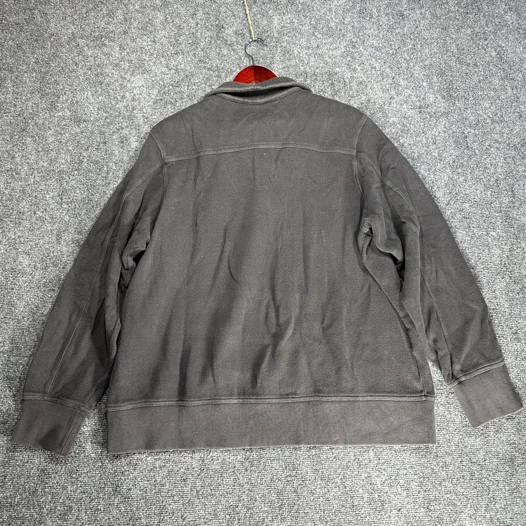 Eddie Bauer Eddie Bauer Sweater Mens XL 1/4 Zip Gray Cotton Ribbed Knit Pullover Long Sleeve Knit Pullover Shirt (adapted as per rules) Size US XL / EU 56 / 4 - 6 Thumbnail