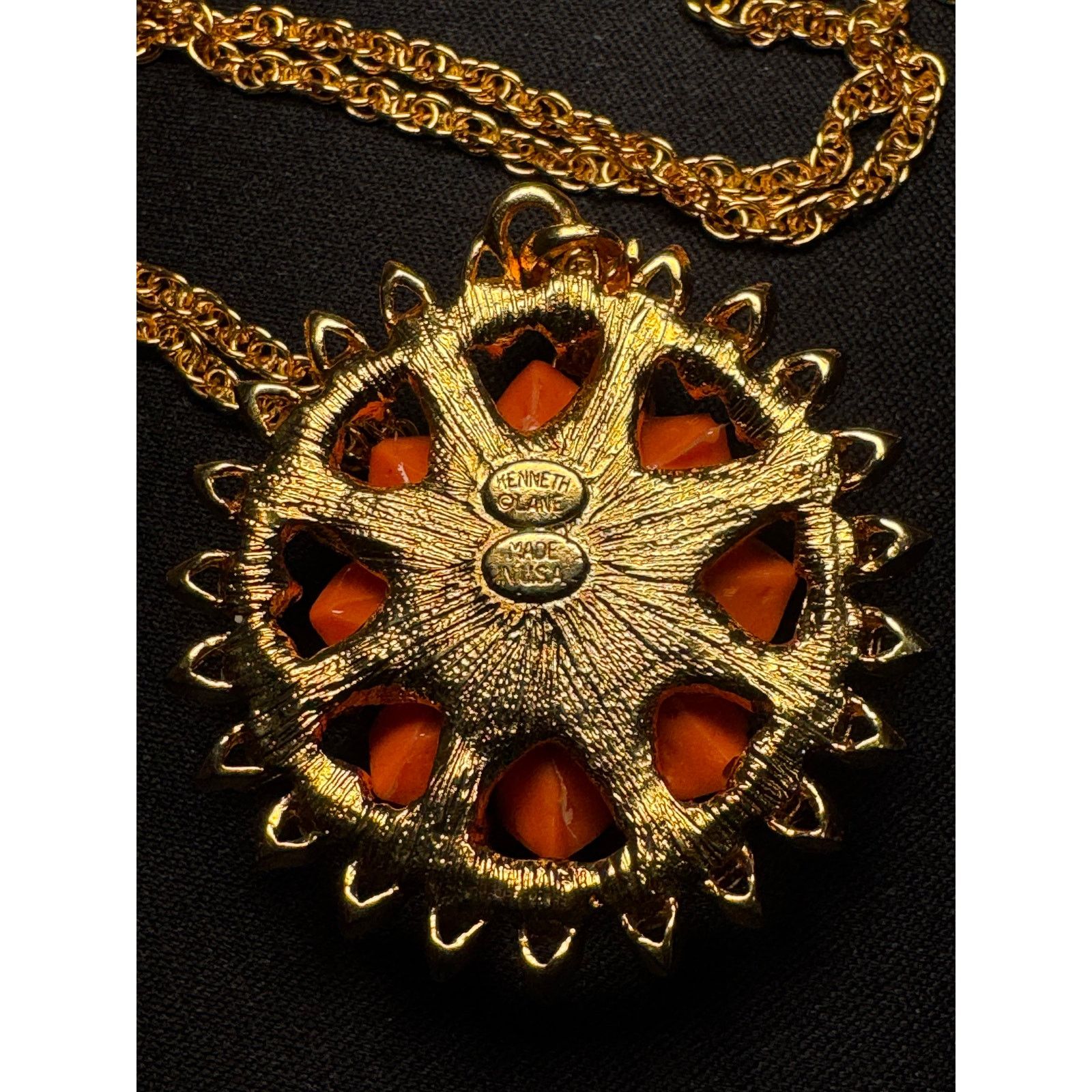 Other Vintage Kenneth Lane Orange Flower Crystals 22in Necklace Size ONE SIZE - 6 Thumbnail