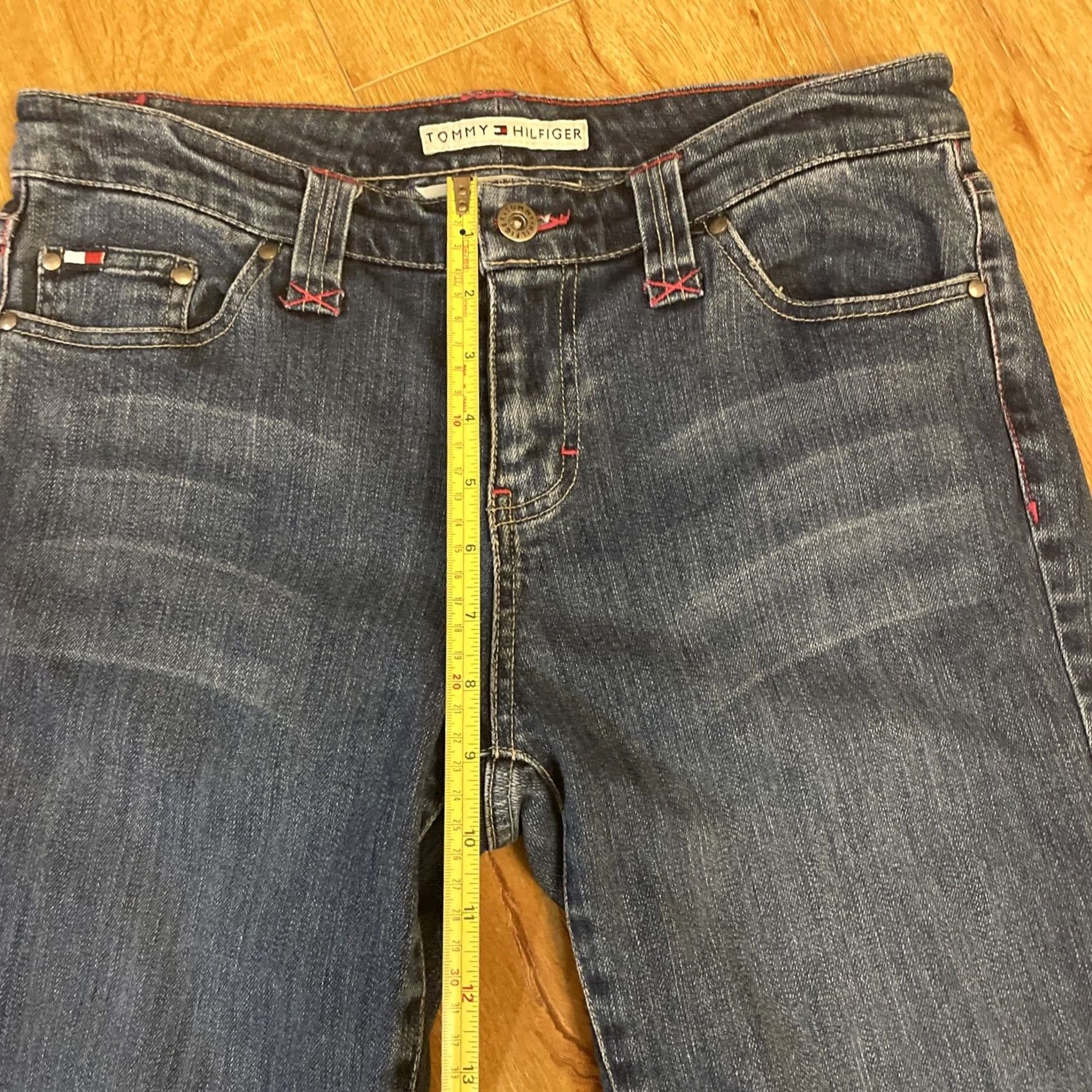 Tommy Hilfiger VINTAGE Tommy Hilfiger Jeans Flare Boot Cut 30x30 Medium Wash Women Regular Denim Blue 2005 Y2K Size 30" / US 8 / IT 44 - 7 Thumbnail