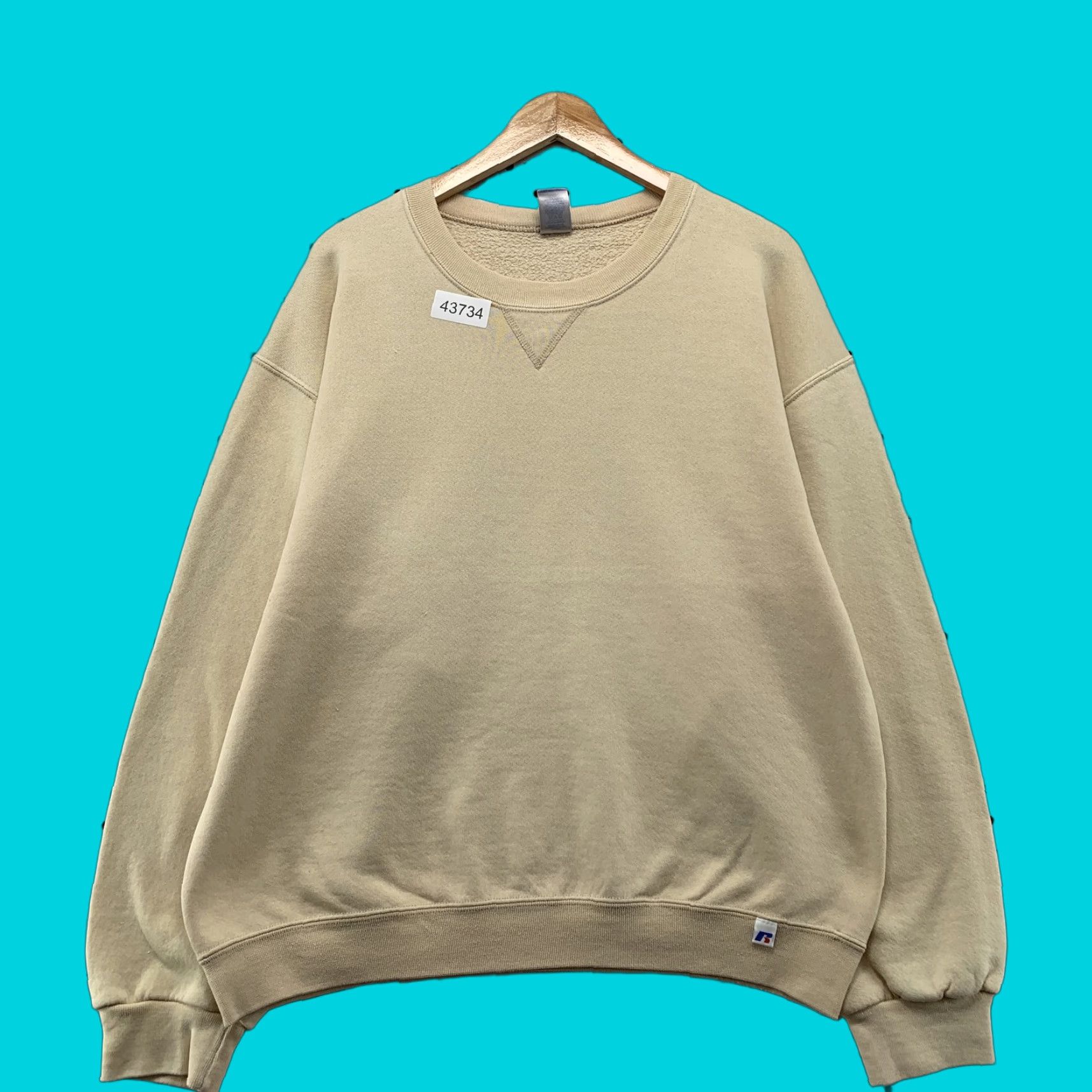 Russell Athletic VINTAGE Russell Athletic Crewneck Sweatshirt Men L Beige Dri-Power Long Sleeve 80s 90s Mens Size US L / EU 52-54 / 3 - 1 Thumbnail