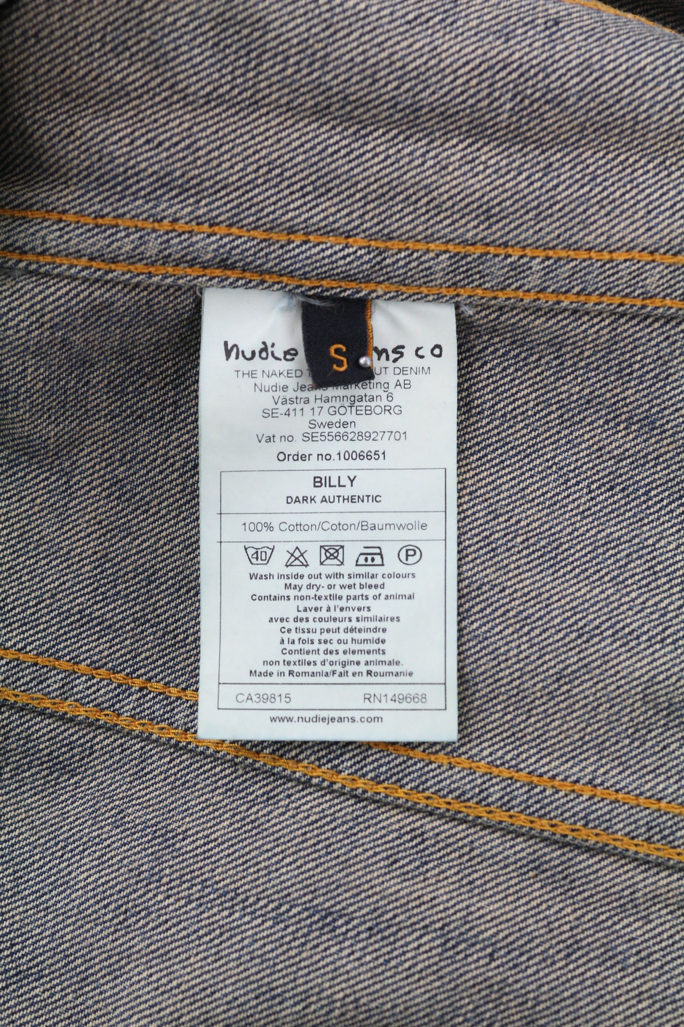 Nudie Jeans BILLY DARK AUTHENTIC DENIM S Blue Denim Jacket 80395 Size US S / EU 44-46 / 1 - 6 Thumbnail