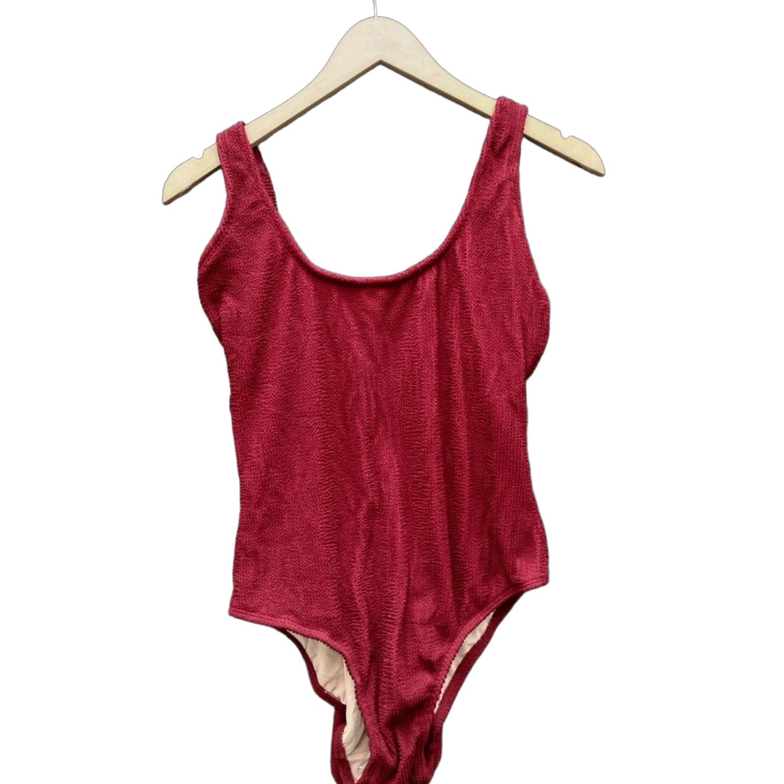 Vintage Kona Sol One Piece Swimsuit M Burgundy Red Square Neckline Beach Womens Size ONE SIZE - 1 Thumbnail