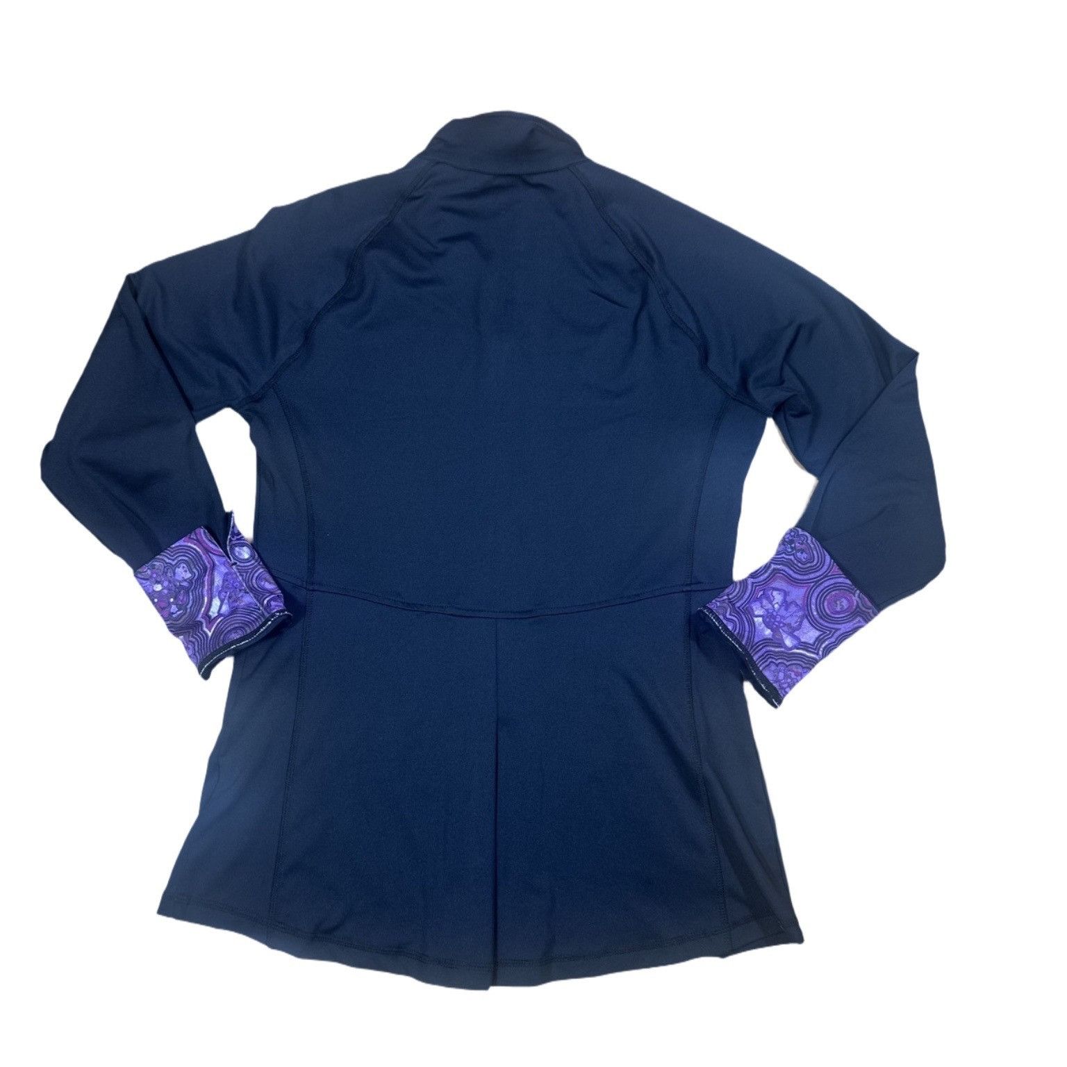 Other Danskin Black Full Zip Track Jacket – Purple Paisley Collar Size M / US 6-8 / IT 42-44 - 4 Thumbnail