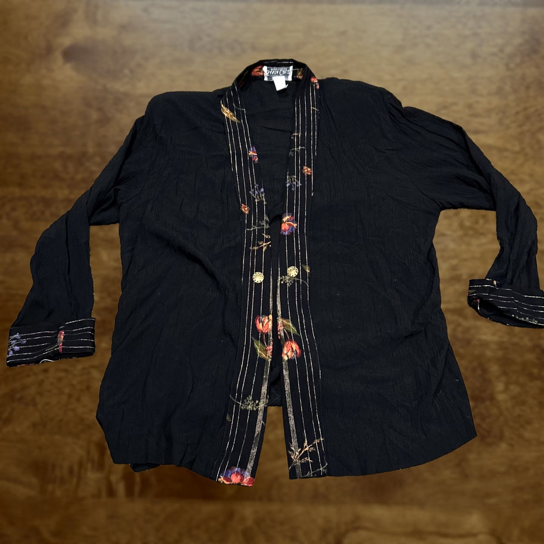 Vintage Santa Cruz Cardigan Women 3/4 Sleeve Button Front Size M Black Size M / US 6-8 / IT 42-44 - 1 Thumbnail