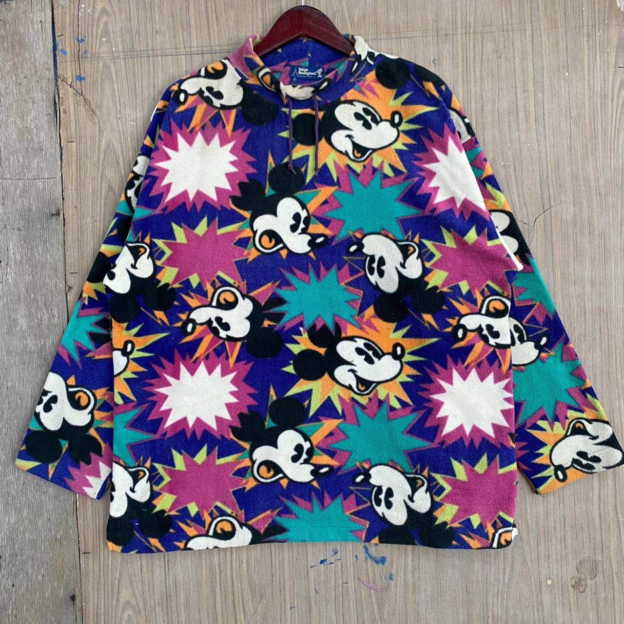 Disney × Mickey Mouse × Vintage Vintage 90s Mickey Tokyo Disneyland Fleece Sweatshirt Size US L / EU 52-54 / 3 - 1 Thumbnail