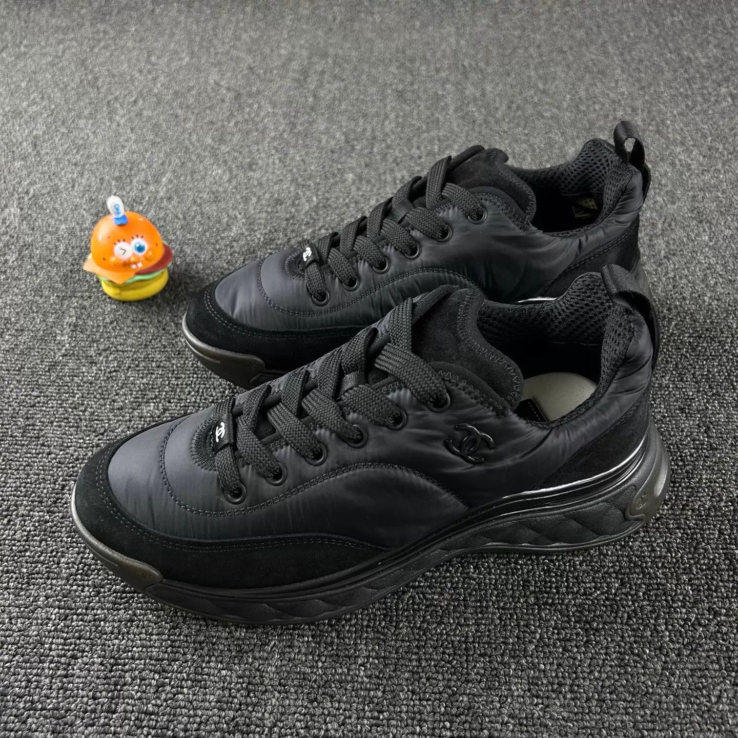 Chanel Chanel Women's Black Color Block CC Logo Sneakers 38.5 Size US 8 / IT 38 - 1 Thumbnail