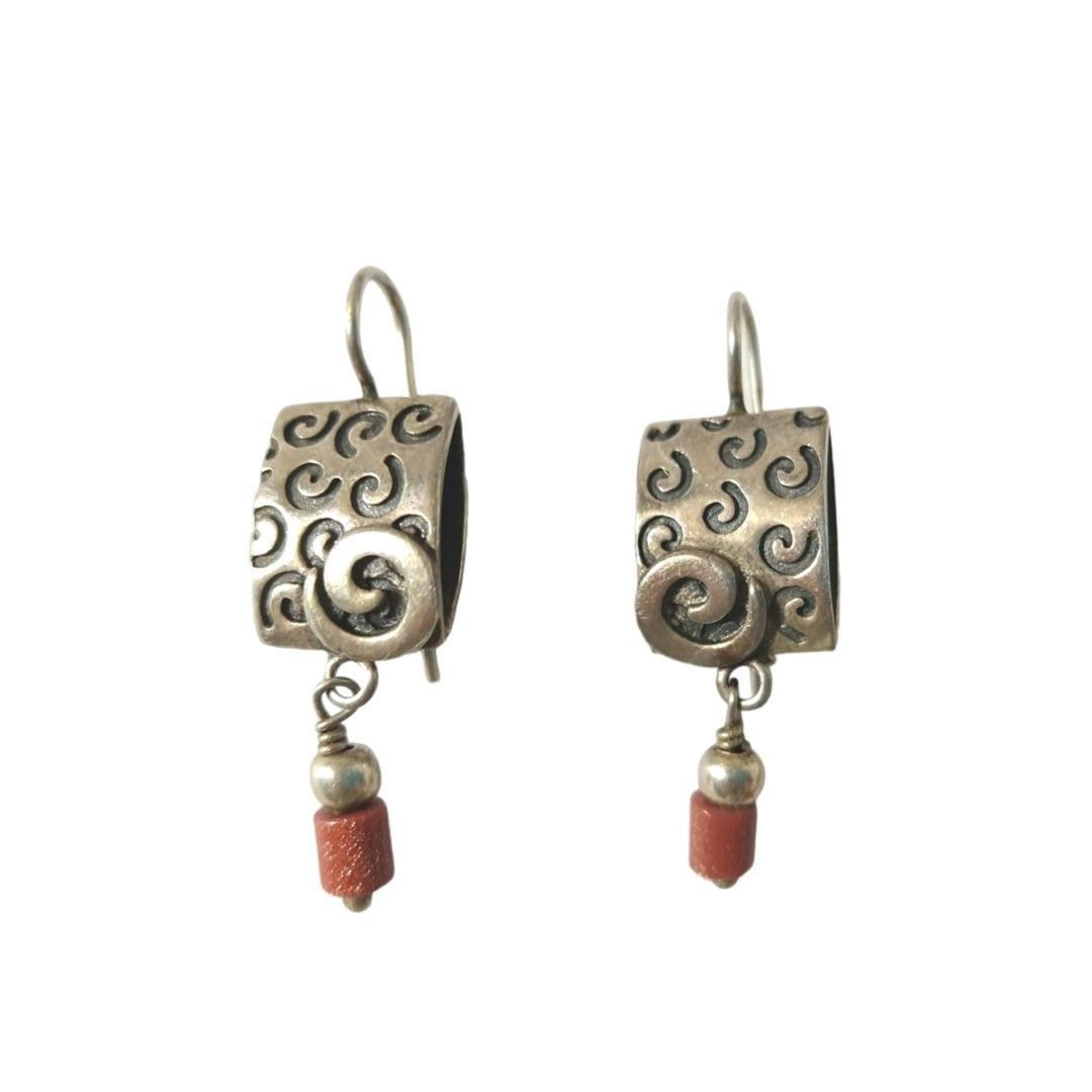 The Unbranded Brand Silpada Swirl Sandstone Dangle Earrings Sterling Silver Size ONE SIZE - 1 Thumbnail