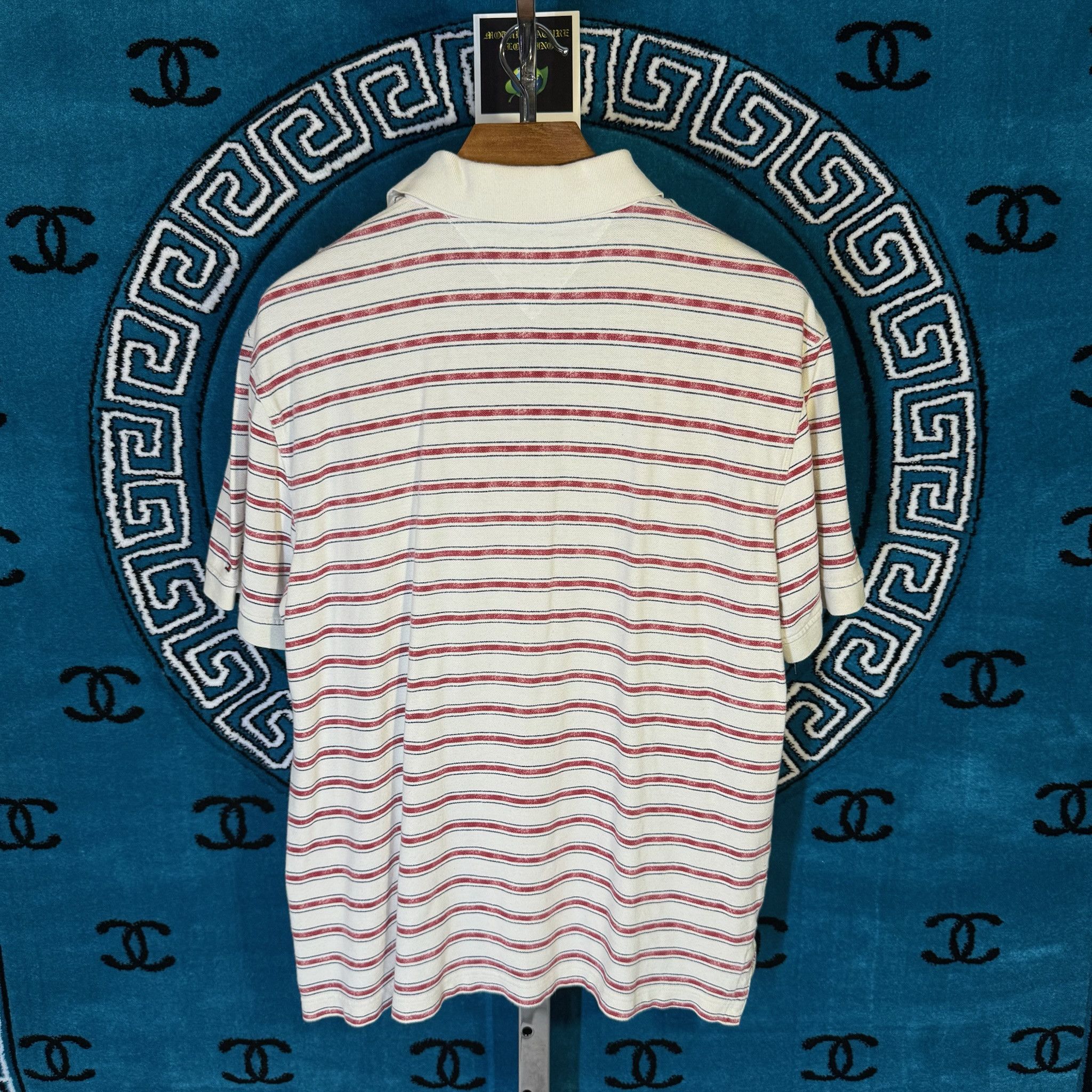 Tommy Hilfiger TRIM FIT STRIPED MOTIF S/S POLO Size US XXL / EU 58 / 5 - 2 Thumbnail
