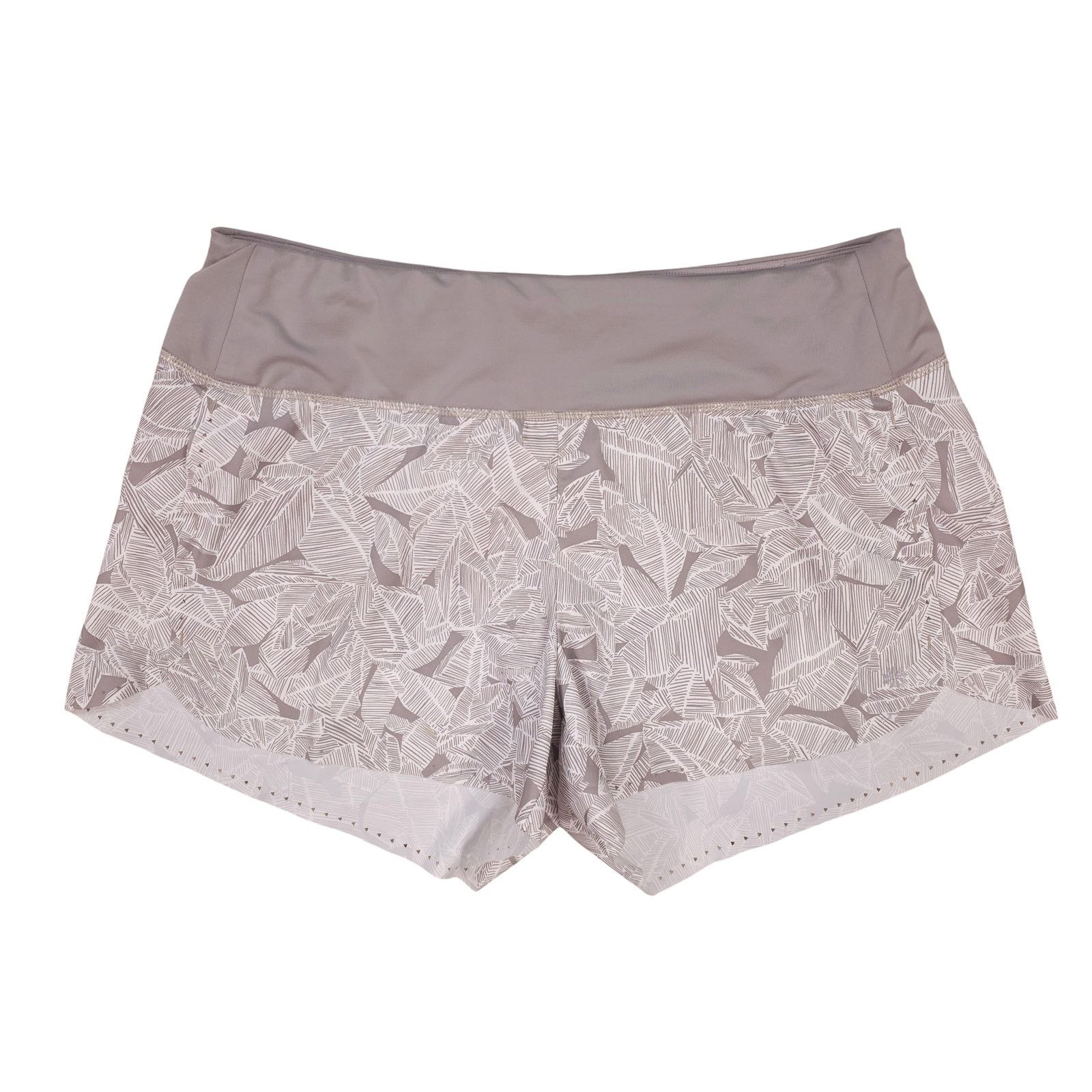Athleta Athleta Print Laser Run Shorts Taupe Leaf Print Sz Medium Size 30" / US 8 / IT 44 - 1 Thumbnail