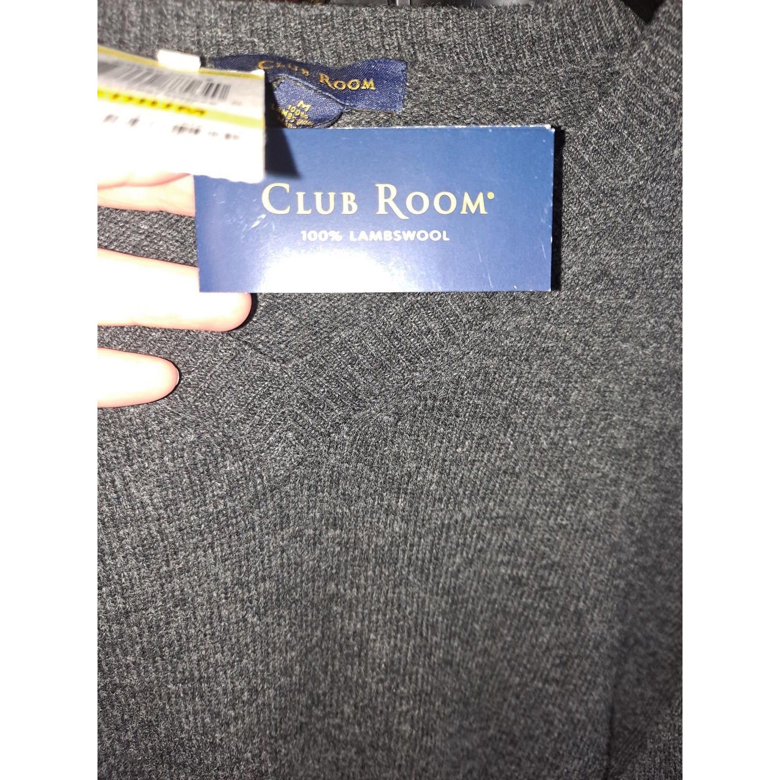 Club Room NWT Club Room 100% Lambswool V Neck Gray Sweater Size Medium Size US M / EU 48-50 / 2 - 6 Thumbnail