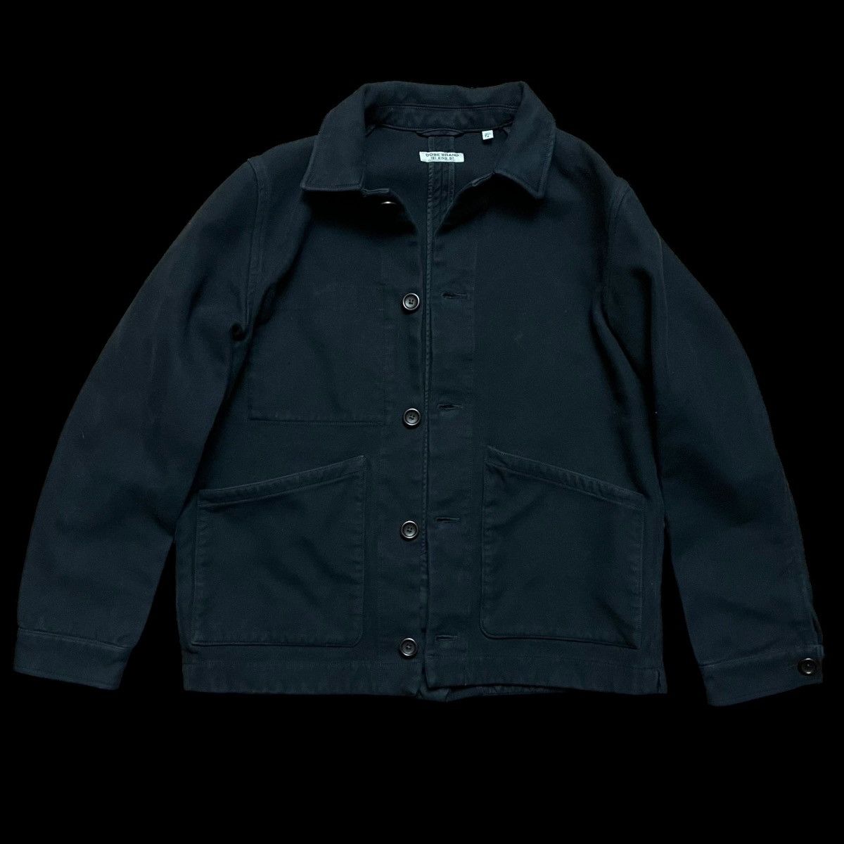 Japanese Brand Oobe Brand Black Chore Jacket Faded Size L Worn Used Size US L / EU 52-54 / 3 - 1 Thumbnail