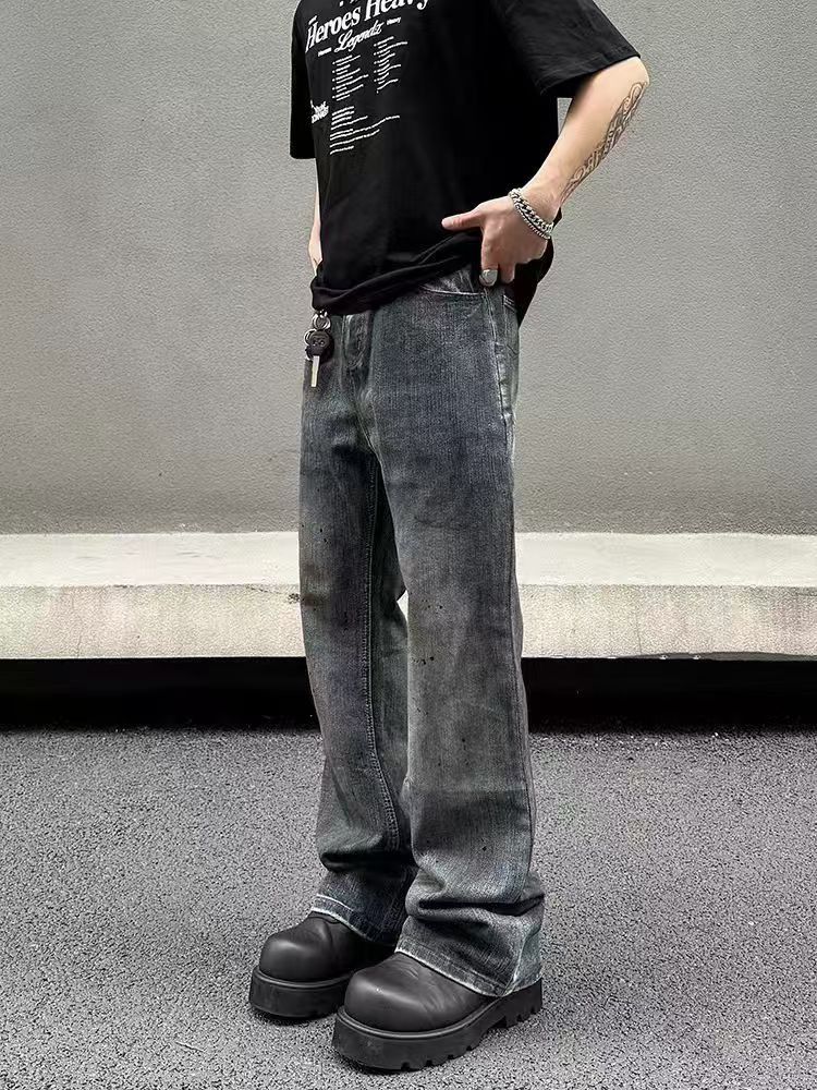 Japanese Brand × Jean High Street Ink Splash Straight Leg Micro Flare Jeans Size US 32 / EU 48 - 1 Thumbnail