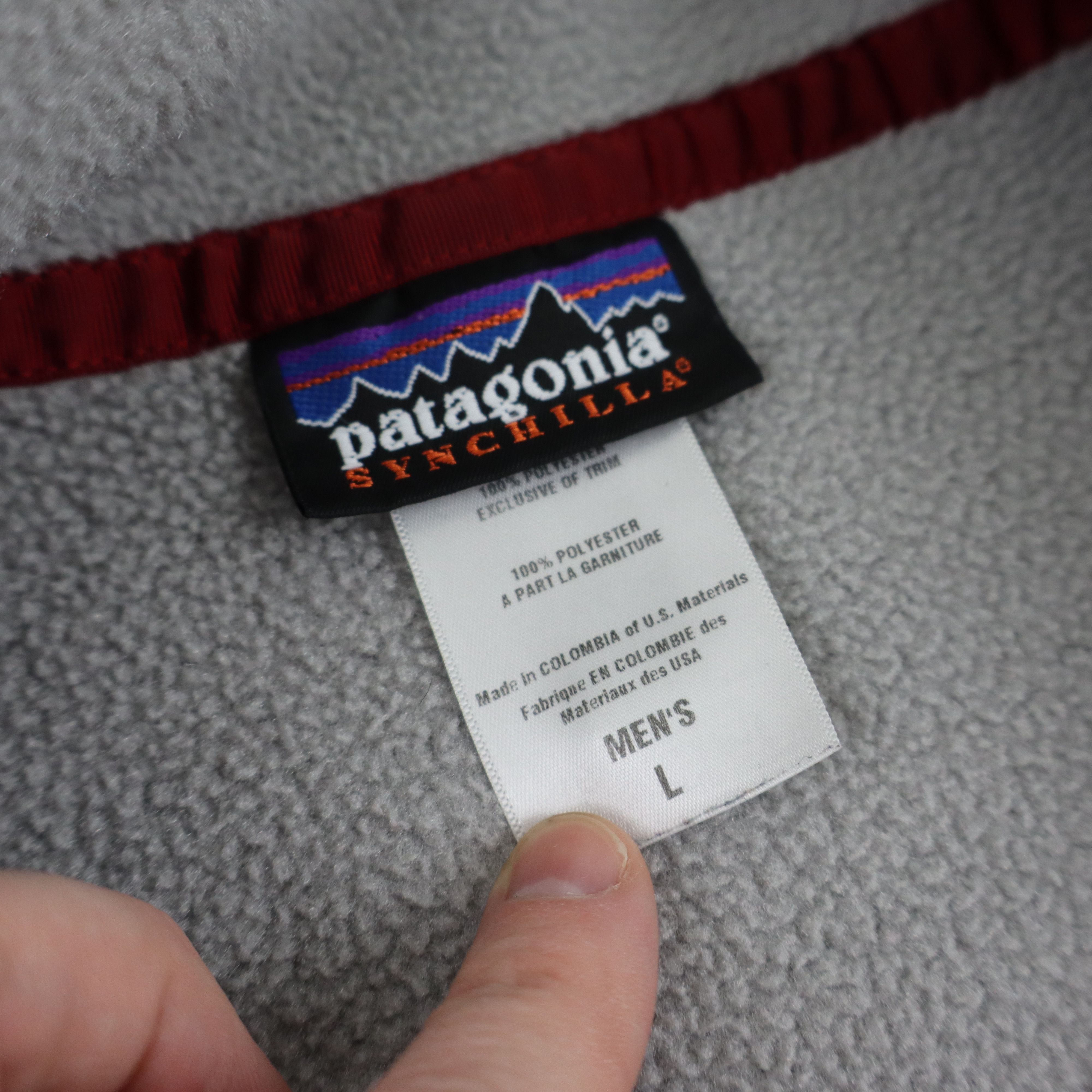 Patagonia × Vintage 90s Y2K Patagonia Pastel Light Gray Fleece Snap-T Pullover Size US L / EU 52-54 / 3 - 9 Thumbnail