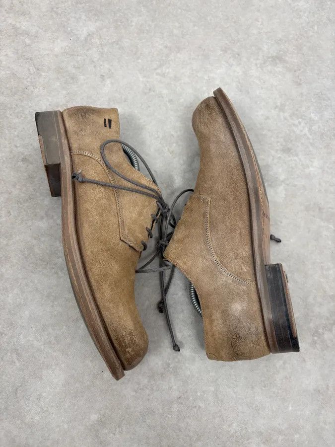 The Last Conspiracy The Last Conspiracy Beige Suede Leather Eroded Derby Shoes Size US 8 / EU 41 - 6 Thumbnail