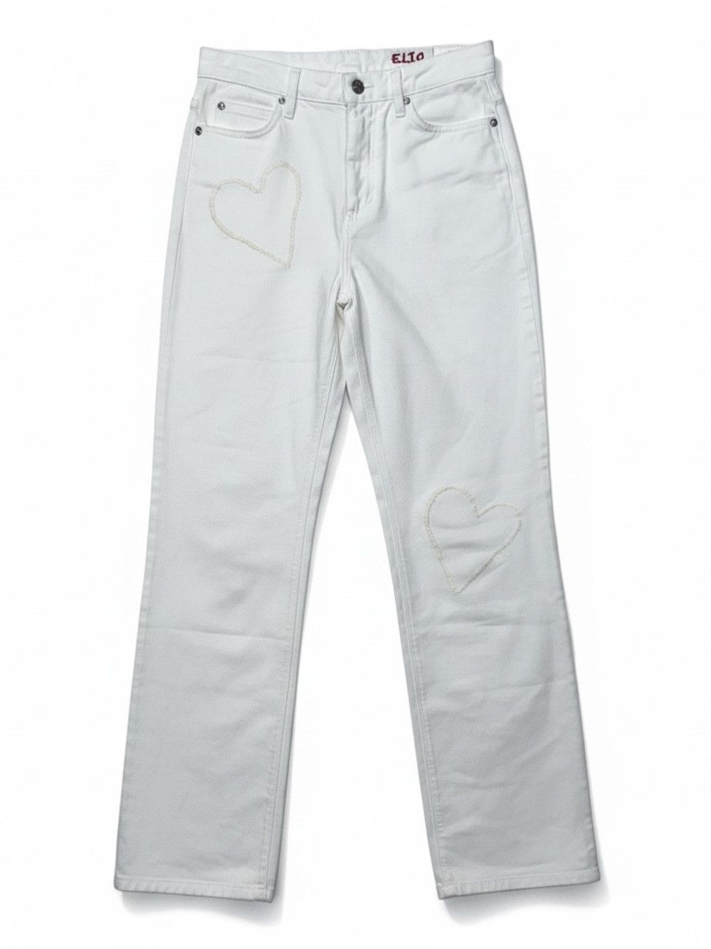 Zadig & Voltaire Zadig & Voltaire Elio Denim Eco Brod Judo White Heart Strai Size 25" / US 0 / IT 36 - 3 Thumbnail