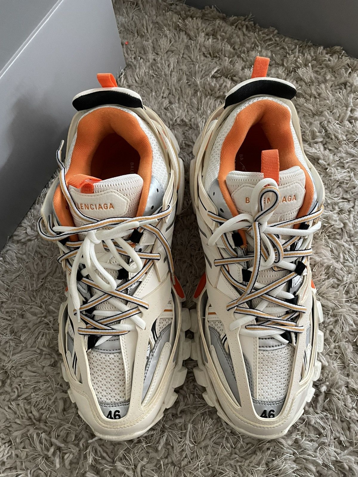 Balenciaga Balenciaga Track Runner White/Orange Size US 13 / EU 46 - 5 Thumbnail