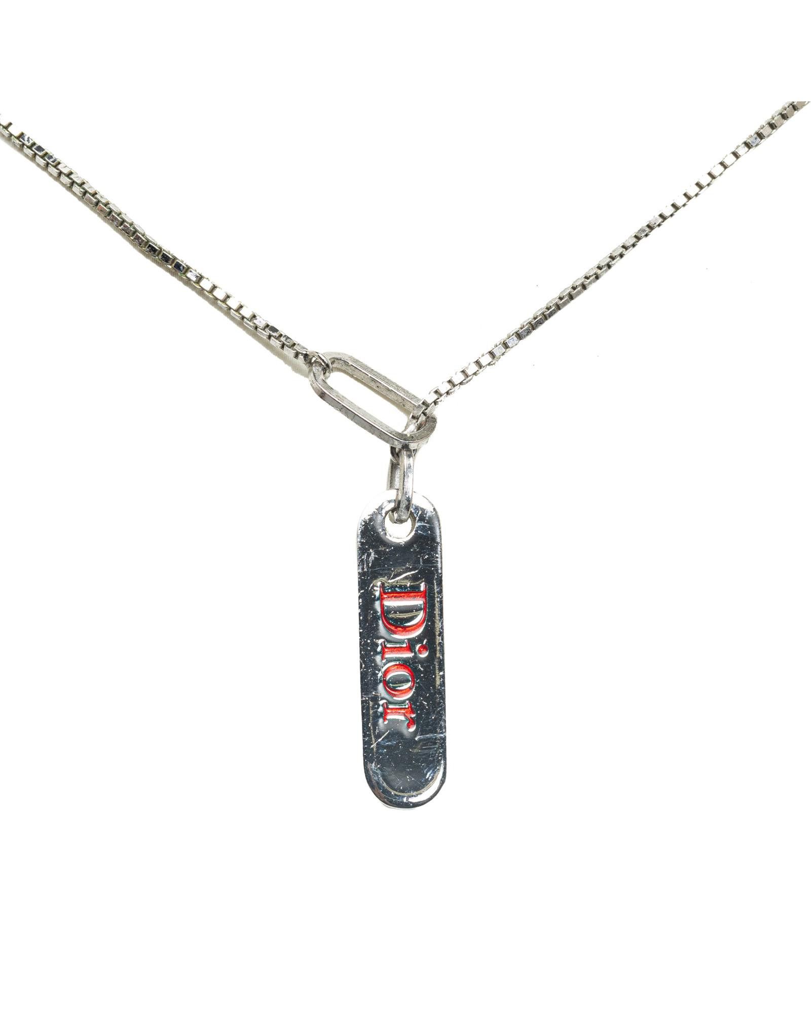 image of Dior Silver-Tone Pendant Necklace, Women's
