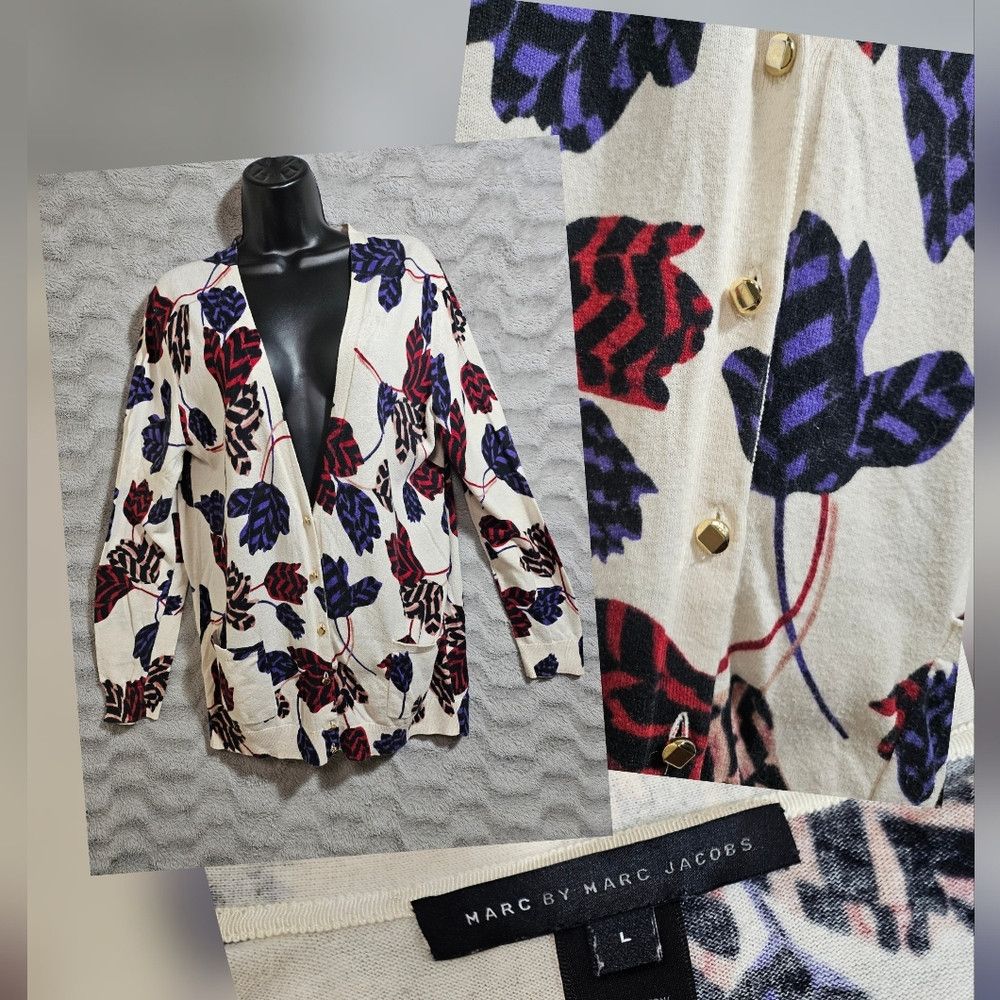Marc by Marc Jacobs Marc by Marc Jacobs Floral Boyfriend Cardigan Large Size L / US 10 / IT 46 - 1 Thumbnail