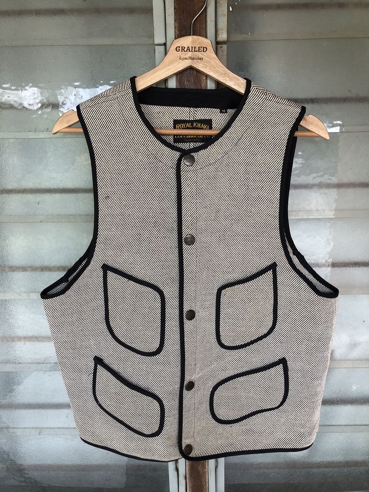 Vintage Vintage Royal Khaki Loughwear Denim Vest Size US M / EU 48-50 / 2 - 1 Thumbnail