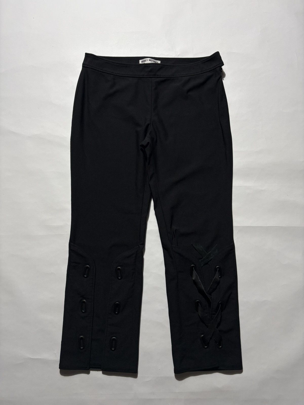 Issey Miyake ISSEY MIYAKE LEATHER LACE UP NYLON PANTS Size 32" / US 10 / IT 46 - 1 Thumbnail