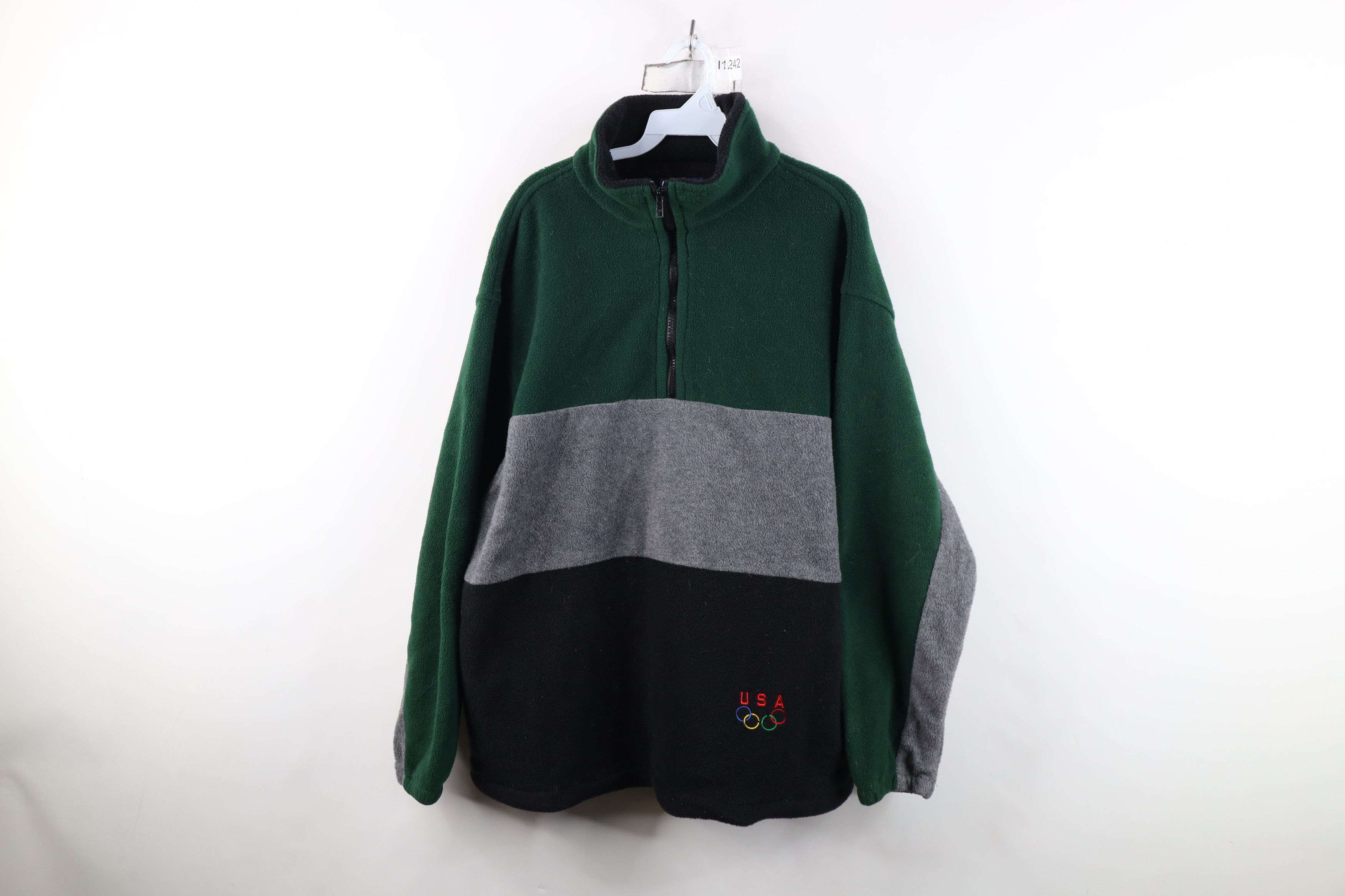 Vintage AS IS Vintage 90s USA Olympics Fleece Pullover Sweater Size US XL / EU 56 / 4 - 1 Thumbnail